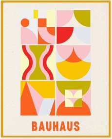 Ingelijste digitale print Bauhaus in oranje