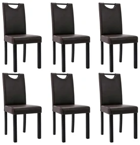 vidaXL Eetkamerstoelen 6 st kunstleer bruin