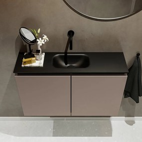 Mondiaz Ture 80cm toiletmeubel smoke met wastafel urban midden geen kraangat