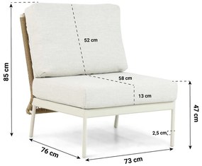 Hoek loungeset 6 personen Aluminium/Wicker Taupe  Coco Bali