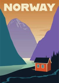 Ilustratie Norway Travel Poster, Colin Schot Klotzbach