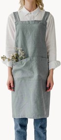 Linnen keukenschort Blue Fog