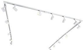 Modern 1-fase railsysteem met 15 spots wit - Iconic Jeana