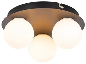 Moderne badkamer plafondlamp zwart 3-lichts - Cederic