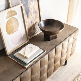 Eleonora Felix Tv-meubel Mangohout Met Vierkantjes 214 Cm - 214x41.5x54cm.