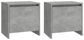vidaXL Nachtkastjes 2 st 45x34x44,5 cm spaanplaat betongrijs