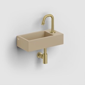 Clou Flush 3 keramische fontein 36cm met kraangat rechts mosterd mat