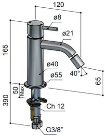 Hotbath Archie bidetmengkraan geborsteld gunmetal PVD