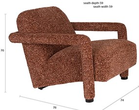 Dutchbone Kent Grof Geweven Fauteuil Rood