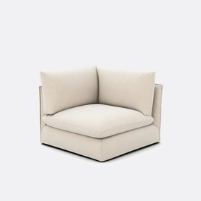 Hoekelement voor modulaire bank, in gemêleerd polyester, Malo