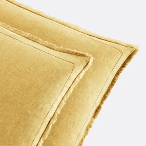 Kussensloop in gewassen linnen, laddersteek, Linot