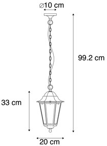 Klassieke buiten hanglamp zwart IP44 - Havana