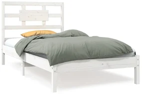vidaXL Bedframe massief hout wit 100x200 cm