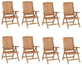 vidaXL Tuinstoelen 8 st verstelbaar met kussens massief teakhout