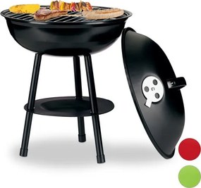 Kogelbarbecue - houtskoolbarbecue - kogelgrill - houtskool - bbq - rond - deksel zwart