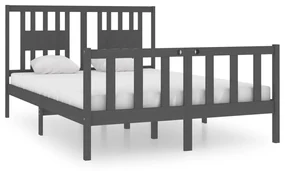 vidaXL Bedframe massief hout grijs 120x190 cm 4FT Small Double