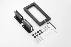 Saniclear Modern scharnieren + handvat voor douchedeur zwart mat