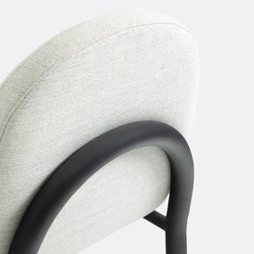 Set van 2 stoelen in stof en zwart metaal, Polly