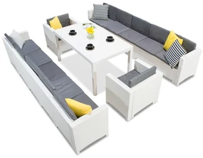 Colorado Apetito Max 12 wit Bica technorattan set met twee grote banken