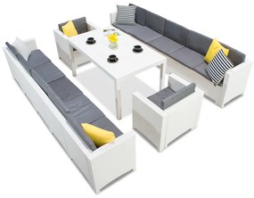 Colorado Apetito Max 12 wit Bica technorattan set met twee grote banken