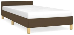 vidaXL Bedframe met hoofdeinde stof donkerbruin 100x200 cm