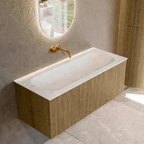 Mondiaz Kurve-dlux 110cm badmeubel dusk met 1 lade en wastafel big medium midden zonder kraangat opalo