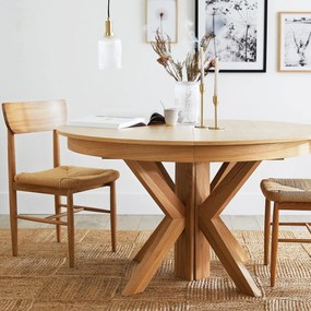 Set van 2 stoelen in massief eik en vlechtwerk, Andre