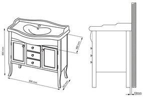 Sapho Retro wastafel onderkast 89x80x48cm beuken