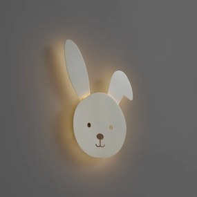 Kinder wandlamp beige incl. LED 3-staps dimbaar - Benny the Bunny