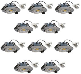 Liv Inbouwspot Brushed 10 stuks