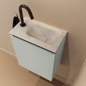 Mondiaz Ture DLux toiletmeubel 40cm greey met wastafel opalo rechts met kraangat