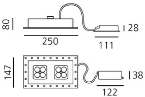 Artemide Architectural -   Plafondlamp spots Una pro Aluminium / Zwart  Aluminium