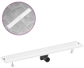 vidaXL Doucheafvoer gestippeld 83x14 cm roestvrij staal