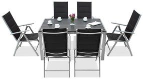 Aluminium tuinset polywood Verona voor 6 personen