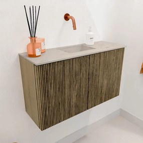 Mondiaz Joya DLux 70cm toiletmeubel dusk met wastafel faye midden zonder kraangat opalo