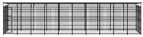 vidaXL Hondenkennel met dak 18,43 m² staal