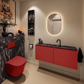 Mondiaz Ture DLux toiletmeubel 120cm fire met wastafel lava midden met kraangat