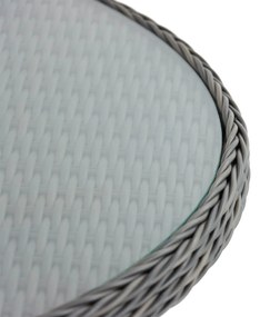 Dining Tuintafel Rond rond 120 cm Wicker Grijs Buckingham