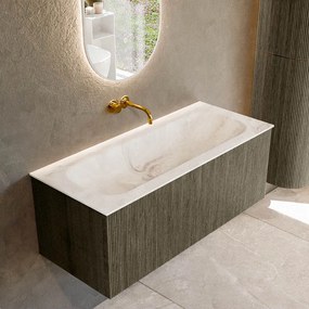 Mondiaz Kurve-dlux 110cm badmeubel shadow met 1 lade en wastafel big medium midden zonder kraangat frappe