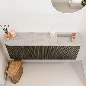Mondiaz Joya DLux 110cm toiletmeubel ronding links shadow met wastafel faye rechts 1 kraangat glace