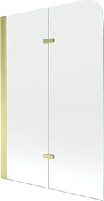 Mexen Felix badscherm 2-delig 80 x 140 cm, transparant, goud - 890-080-002-50-00
