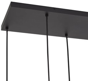 Design hanglamp zwart met smoke glas 6-lichts - Ana