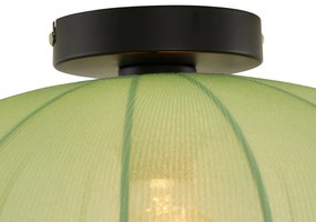 Japandi plafondlamp groen met stoffen kap - Bida Design E27 rond Binnenverlichting Lamp