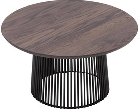 Goossens Excellent Salontafel Uniek rond, hout eiken donker bruin, elegant chic, 70 x 37 x 70 cm