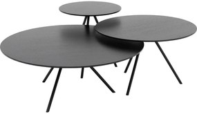 Goossens Salontafel Bodine rond, hout eiken zwart, modern design, 60 x 35 x 60 cm