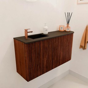 Mondiaz Joya 80cm toiletmeubel ronding rechts ruby met wastafel faye links 1 kraangat urban