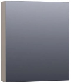 Saniclass Plain Spiegelkast - 60x70x15cm - 1 linksdraaiende spiegeldeur - MDF - mat taupe SK-PL60LMT