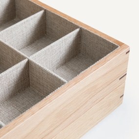 Sieradenkistje in natuurlijk massief eiken, HIBASHI