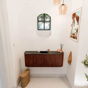 Mondiaz Joya DLux 115cm toiletmeubel ronding links/rechts ruby met wastafel faye midden 1 kraangat lava