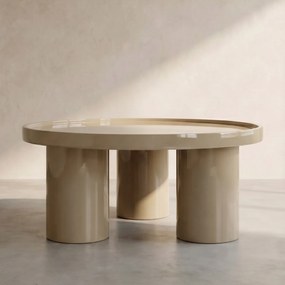 Salontafel Hoogglans Beige 80 Cm - 80 X 80cm.